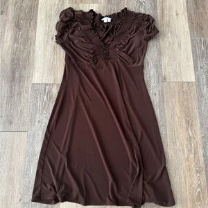 London Times Chocolate Brown Midi Dress
